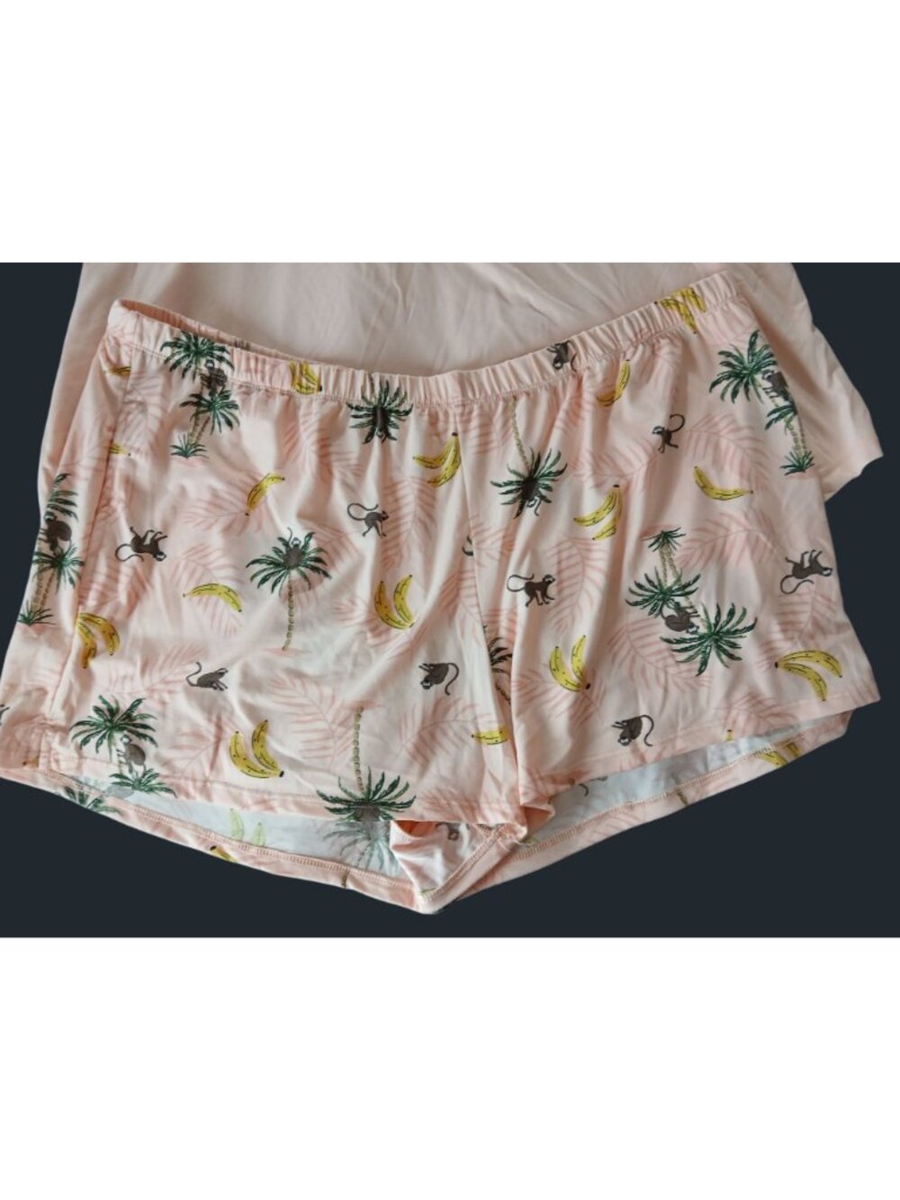 JoySpun Womens Peach Jungle Print Tank Top Shorts Pajamas XL Recycled Poly NWT - Picture 5 of 14